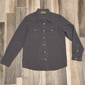 Orvis Charcoal Button Down Pearl Snap Shirt
